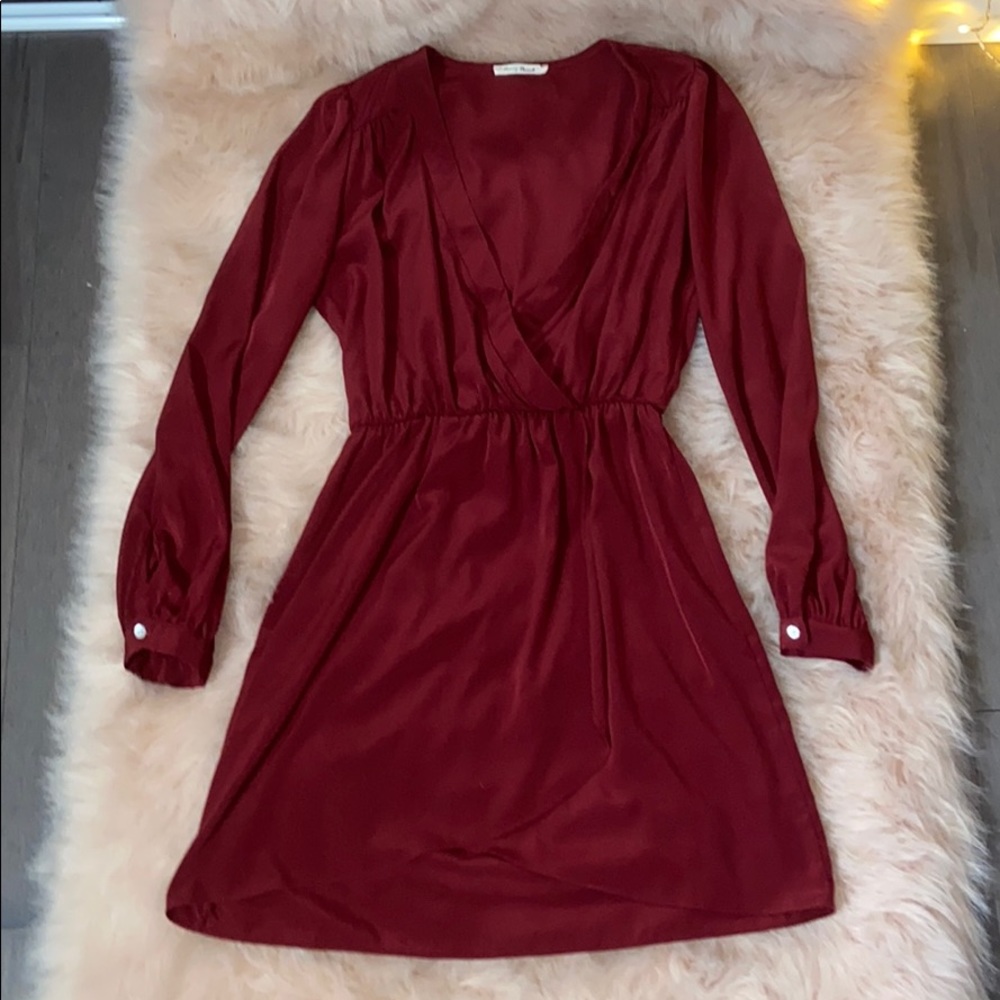 Port wine mini dress